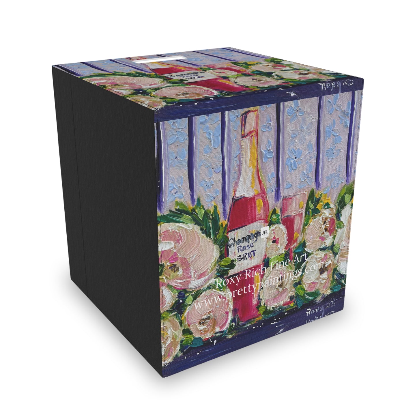 Pink Champagne and Peonies- Felt Storage Box
