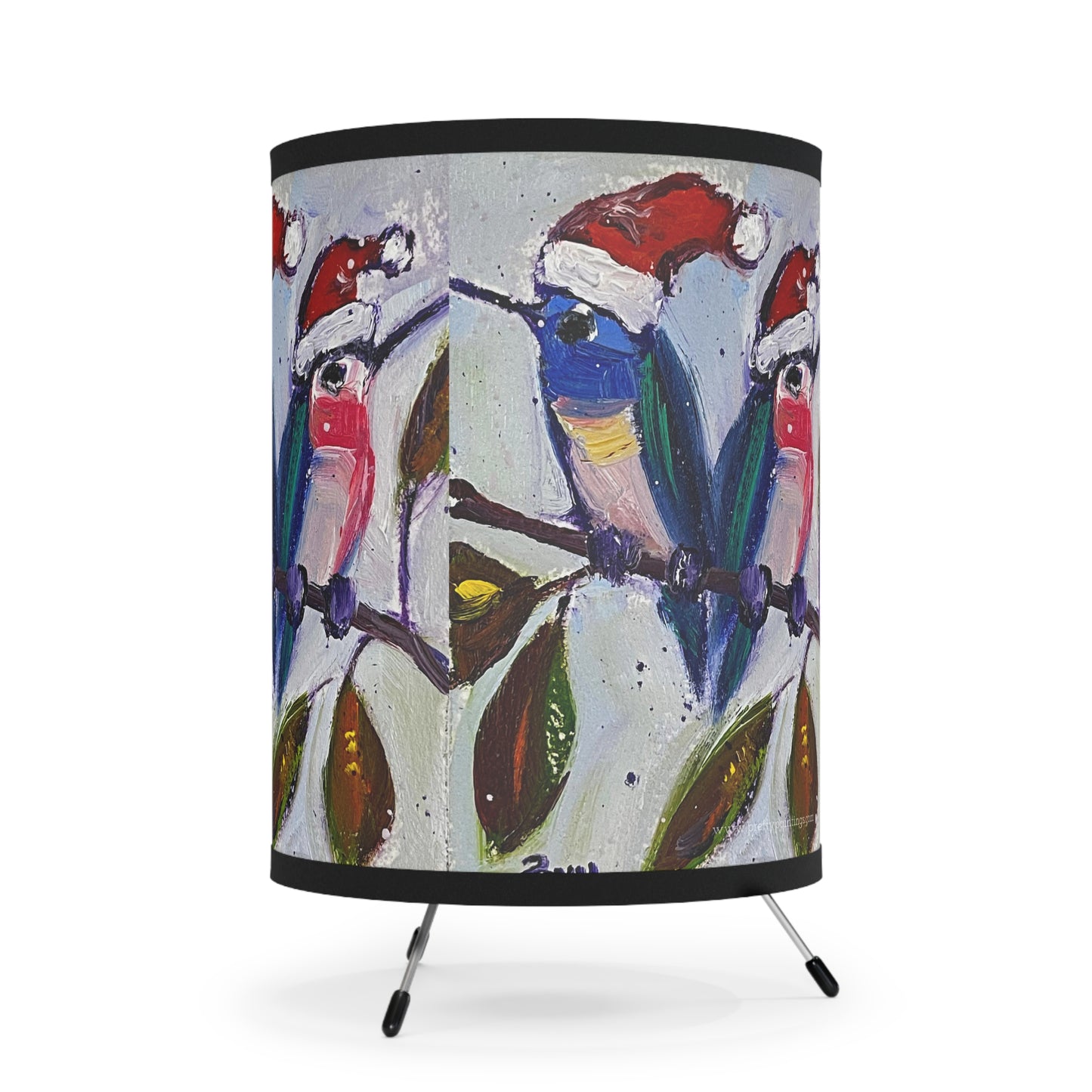 Adorable Holiday Hummingbirds Tripod Lamp