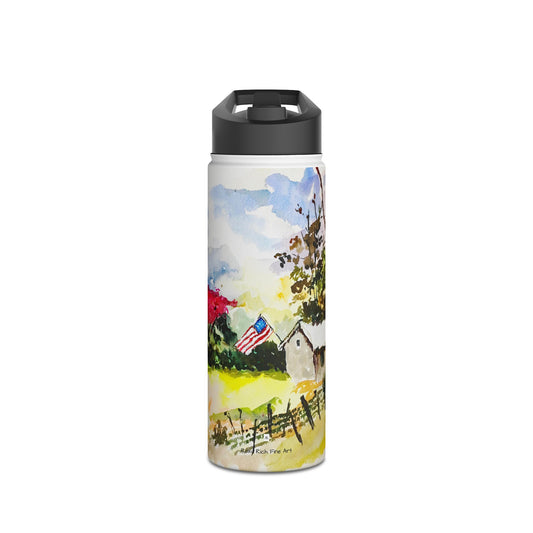 Land of the Free Stainless Steel Water Bottle, Standard Lid