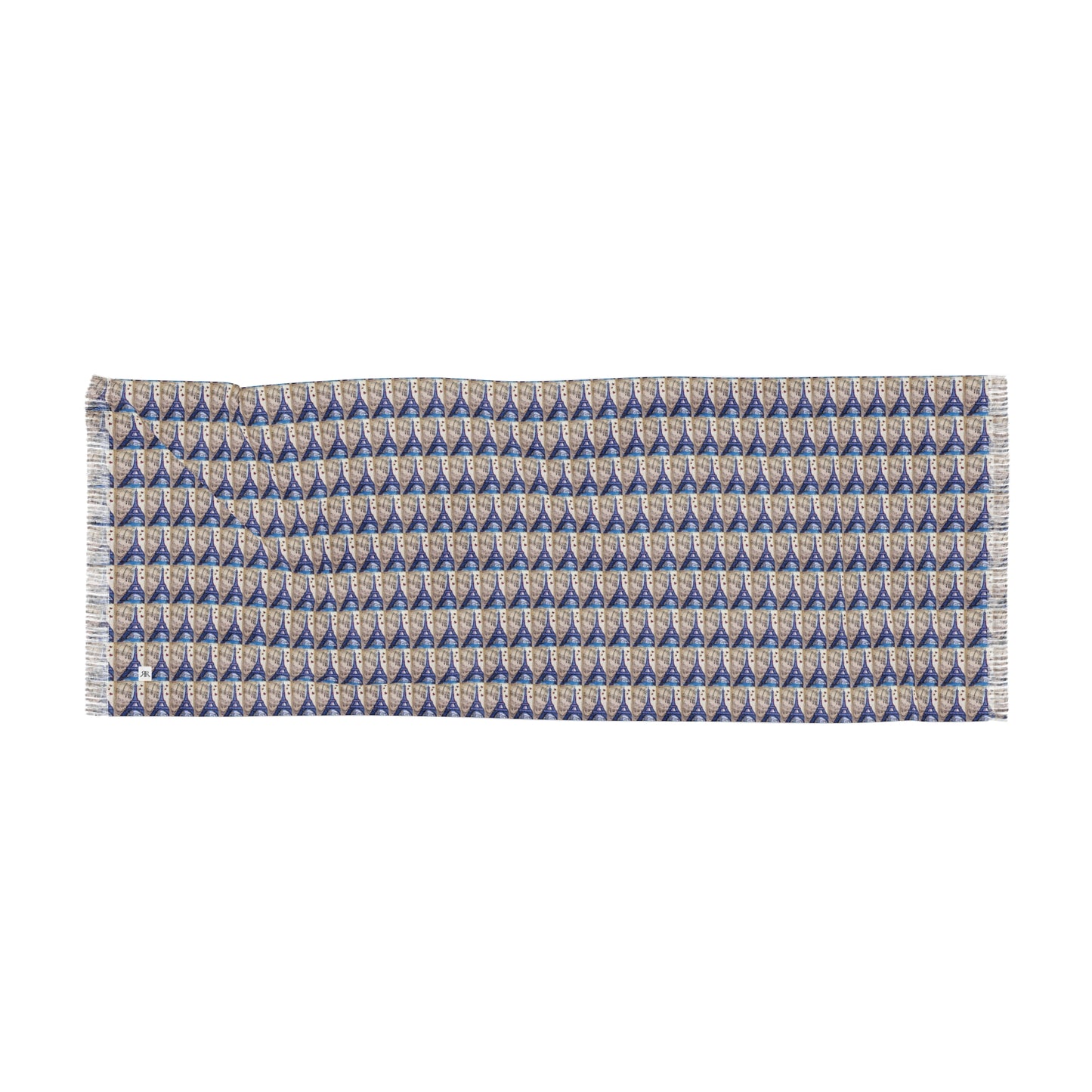 Colorful Scarf — Artistic Lightweight Neck Wrap- Love Paris Eiffel Tower Love Notes