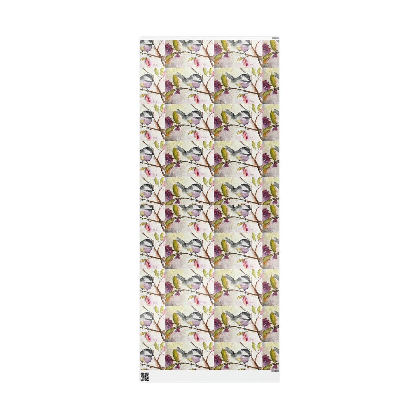 Elegant Chickadee in a Berry Tree (3 Sizes) Wrapping Papers