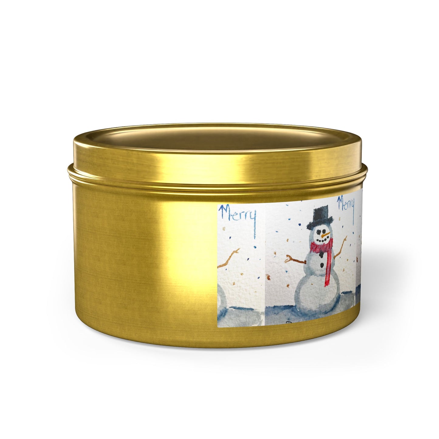 Tin Candle-Merry Snowman