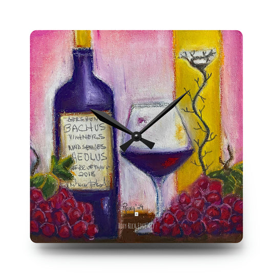 Aeolus GBV Wine and Clique Glass Acrylic Wall Clock