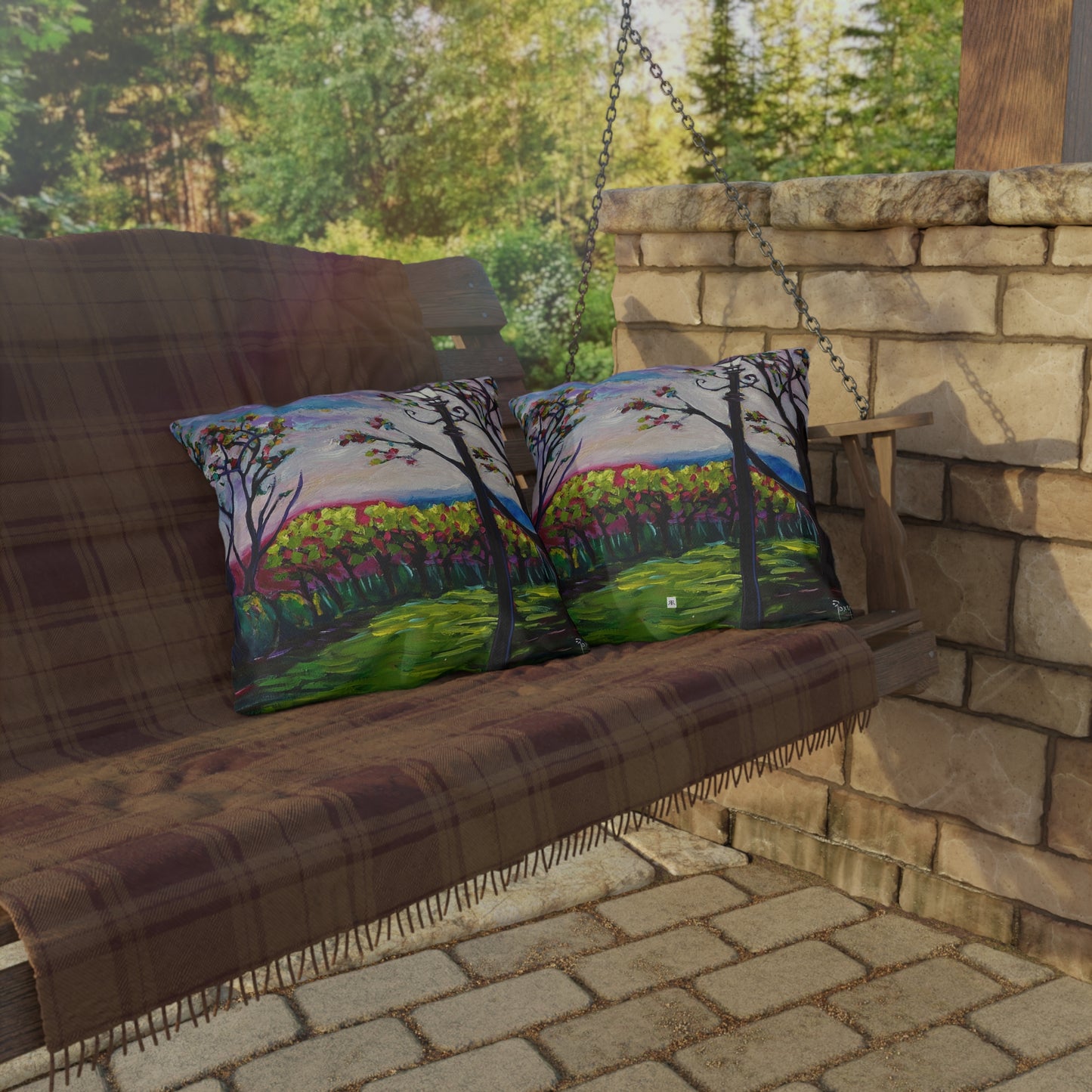 Sundown in Surrey at Stanhill Court Outdoor Pillows