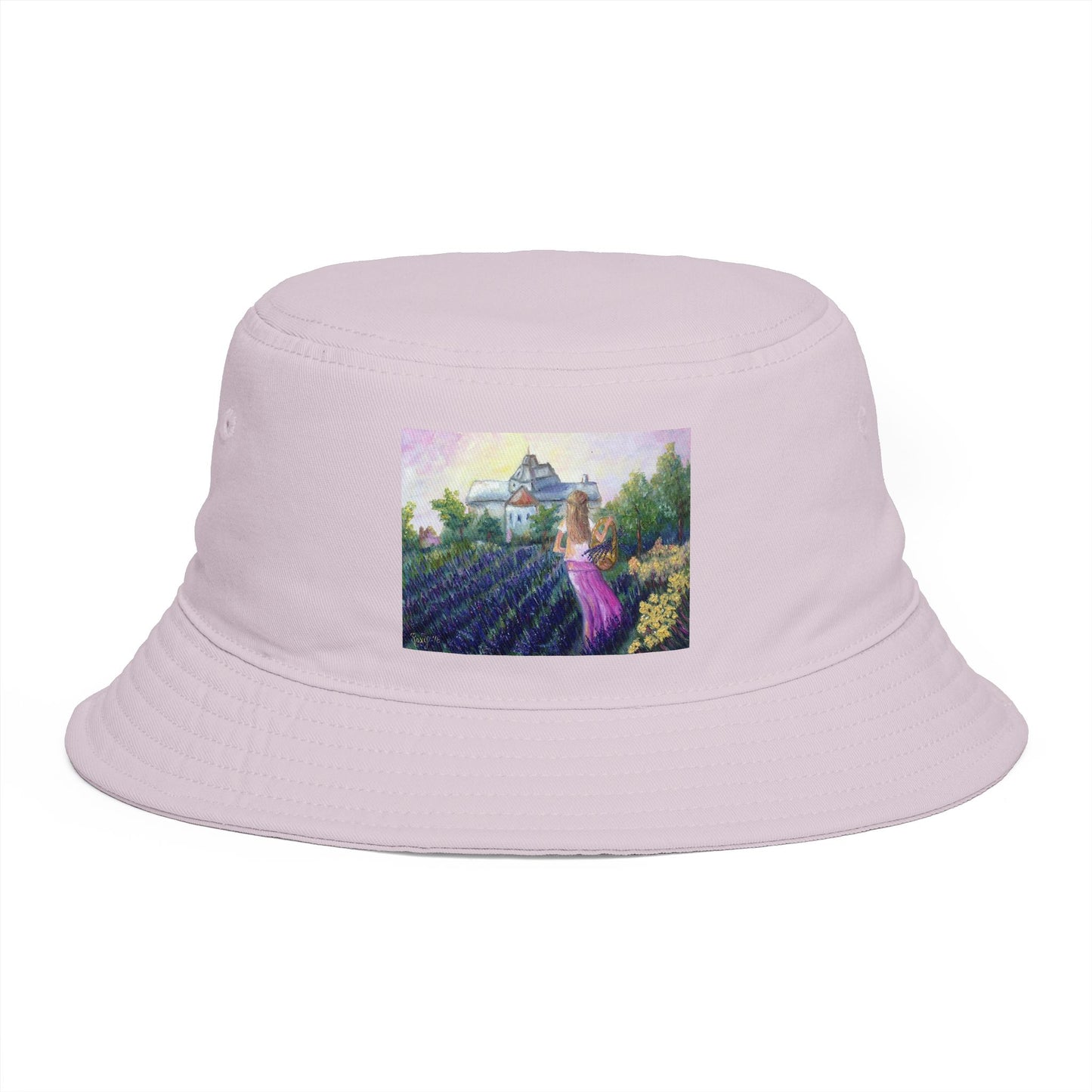 Roxy Rich Fine Art -Girl in a Lavender Field - Stylish Durable Bucket Hat
