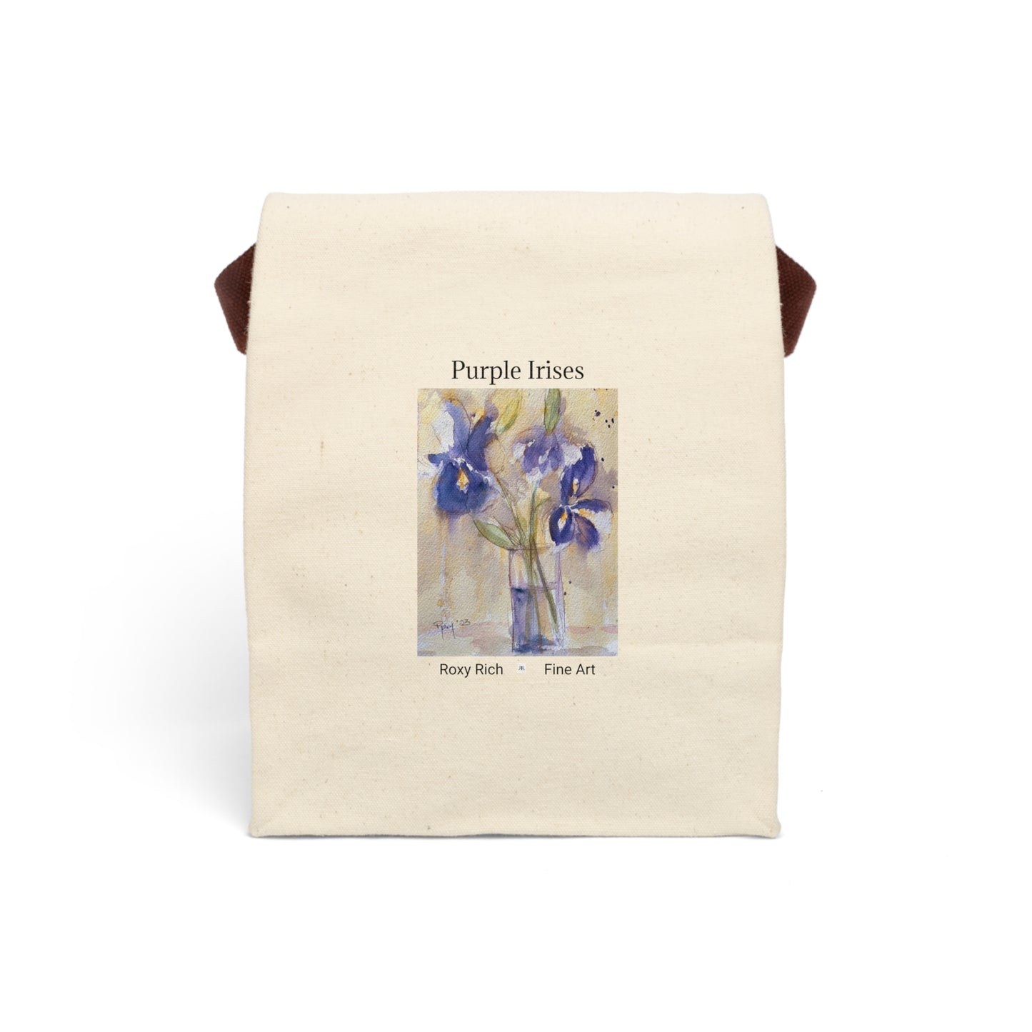 Purple Irises Canvas Lunch Bag With Strap