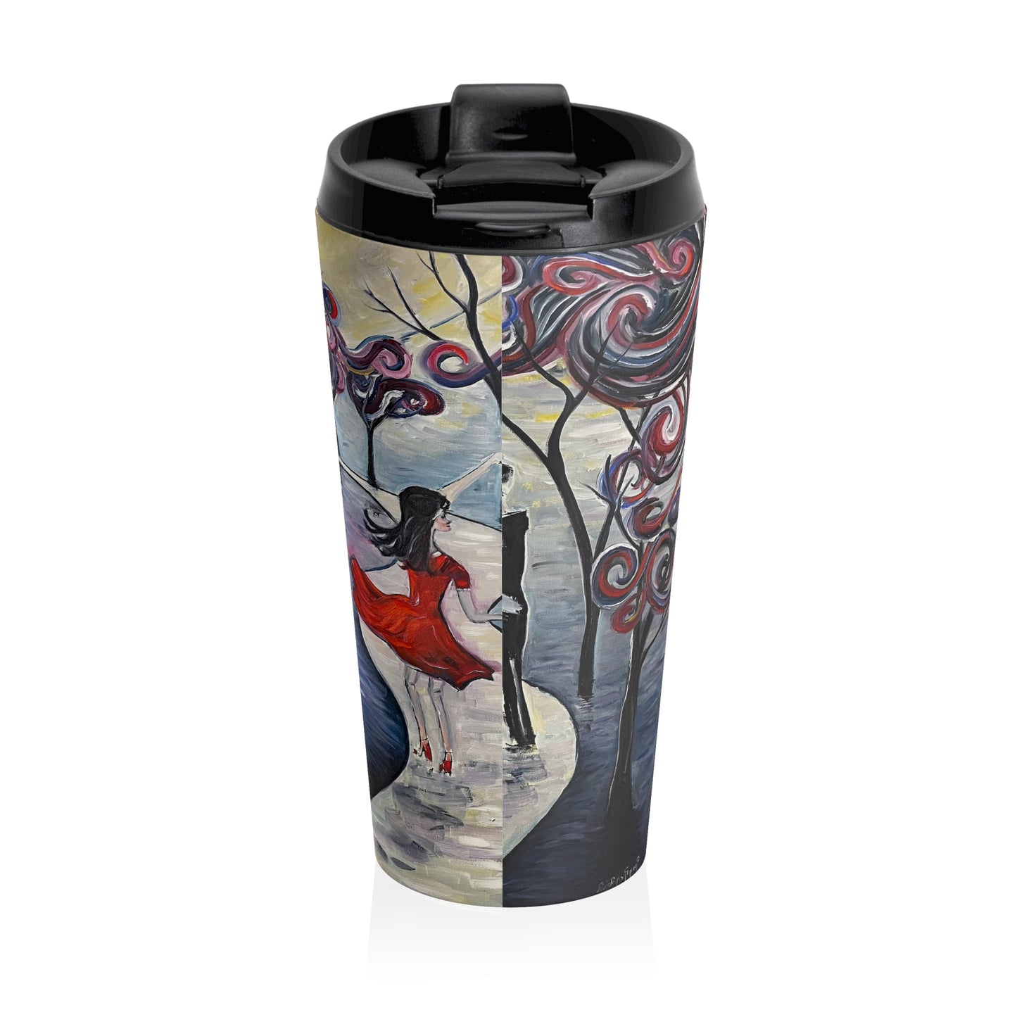 Dancing in the Moonlight Romantic Couple Stainless Steel Travel Mug