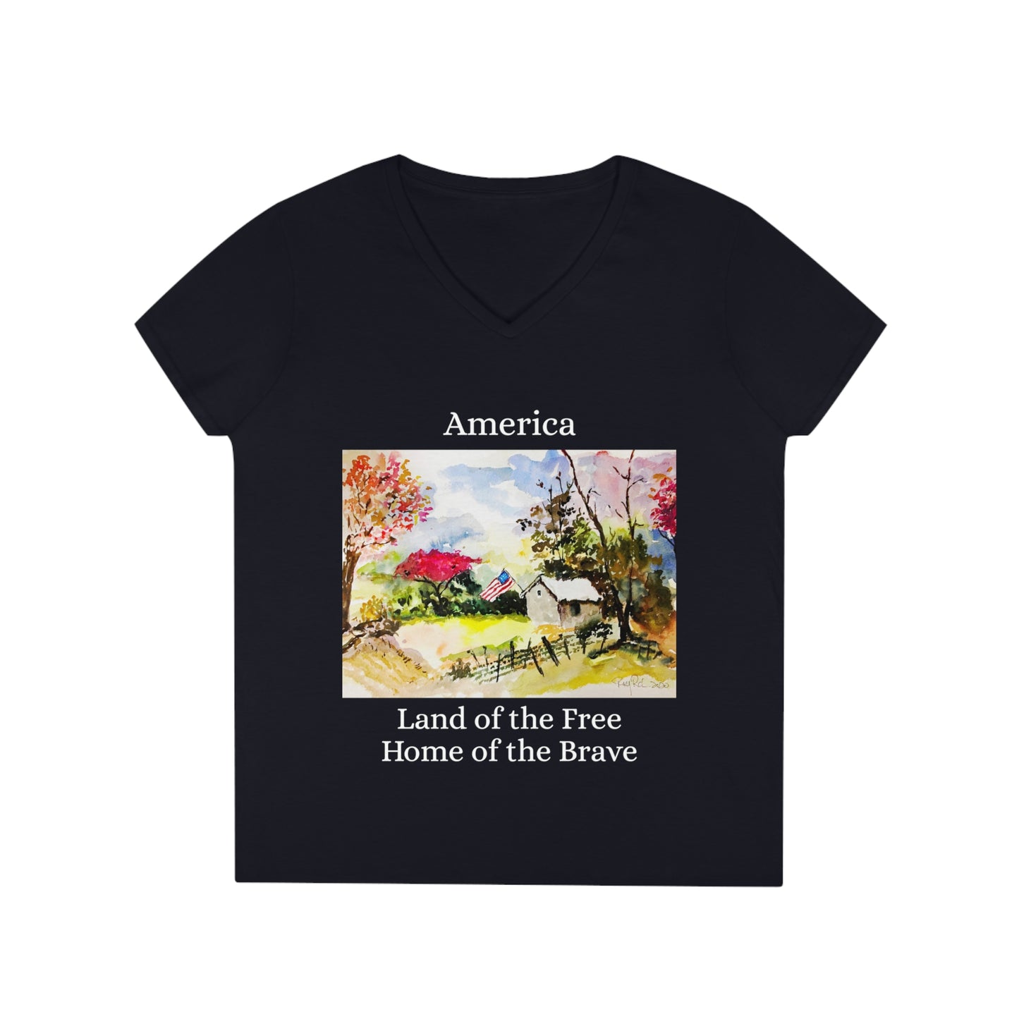 Land of the Free- Ladies' V-Neck T-Shirt