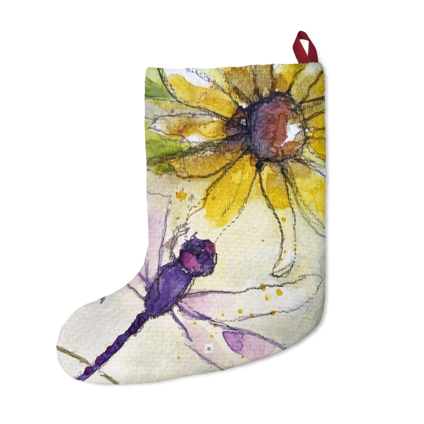 Purple Dragonfly Christmas Stocking