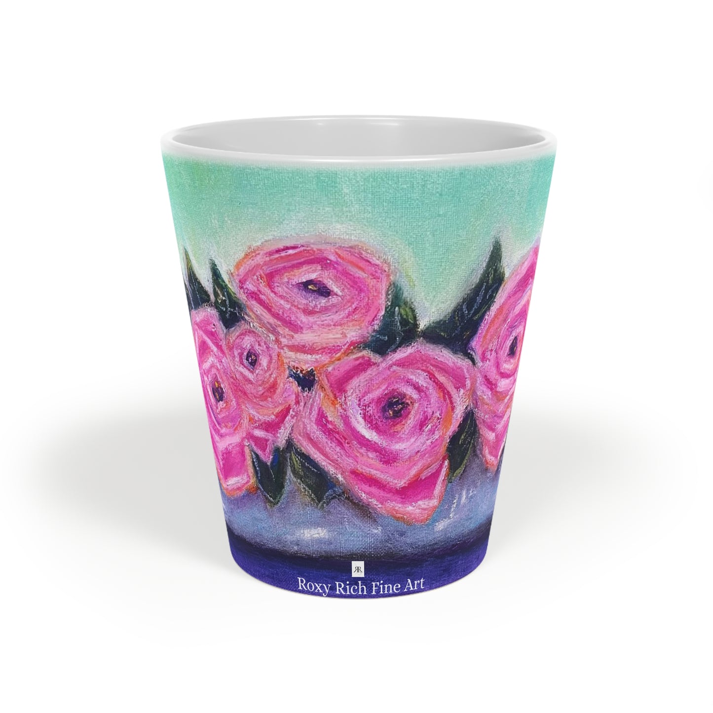 Tin Full of Roses Latte Mug, 12oz