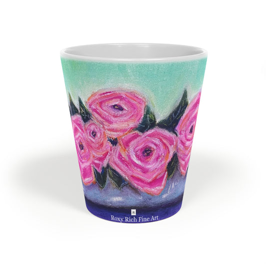 Tin Full of Roses Latte Mug, 12oz