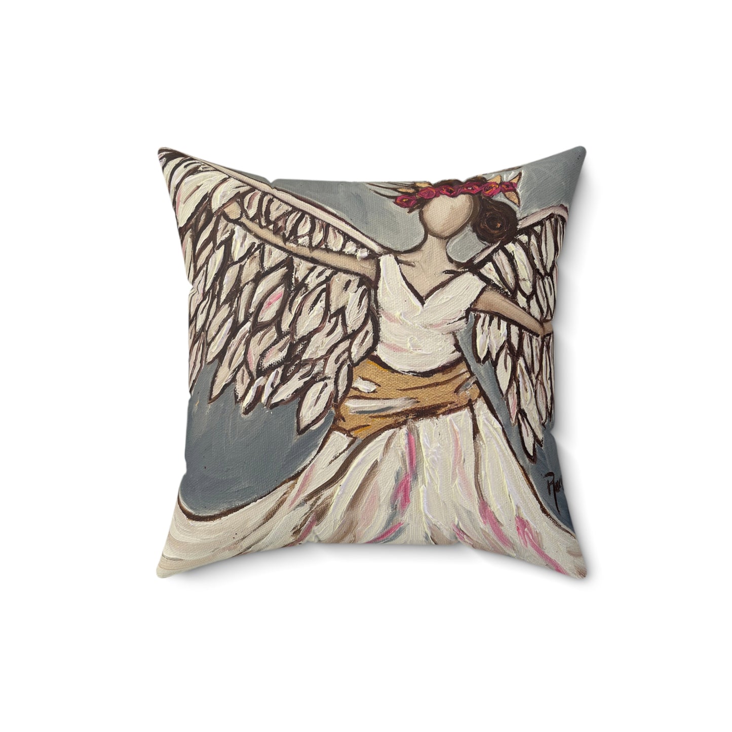 Angel Rising Indoor Spun Polyester Square Pillow