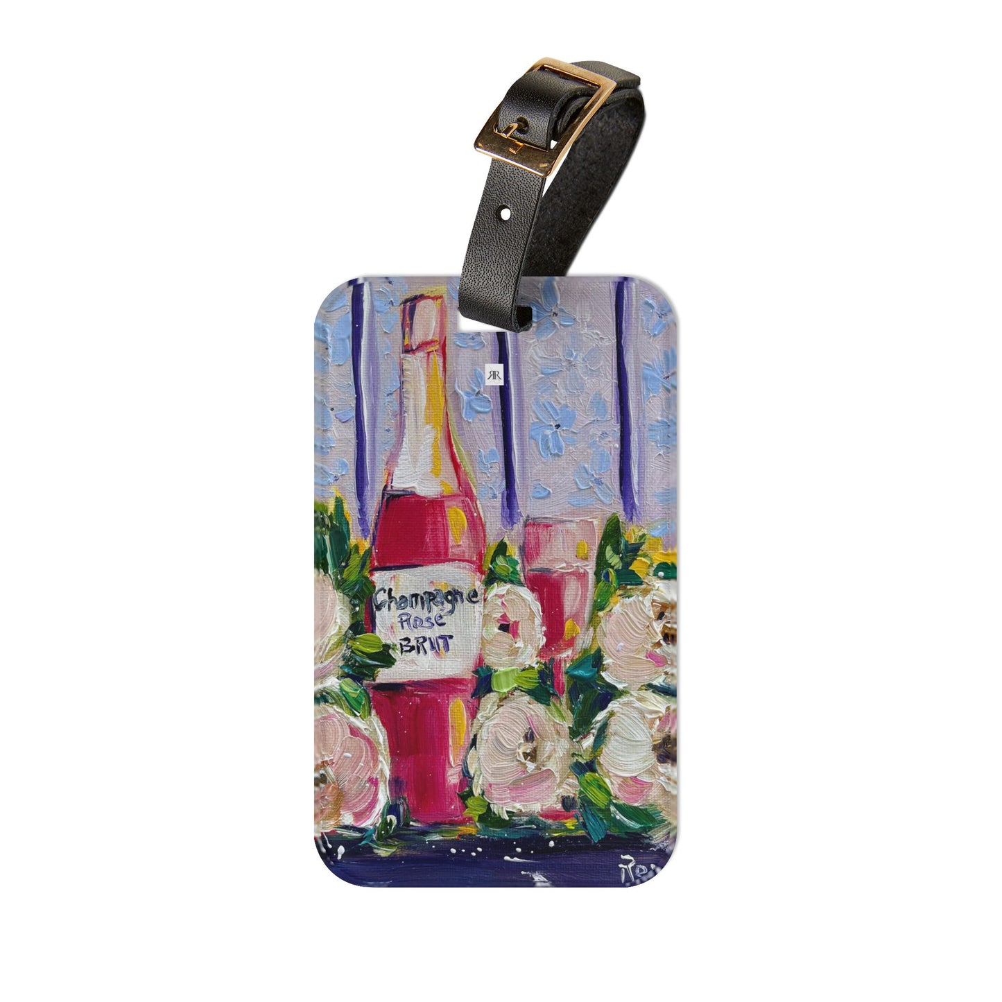 Luggage Tag - Pink Champagne and Peonies