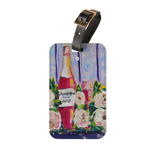 Luggage Tag - Pink Champagne and Peonies