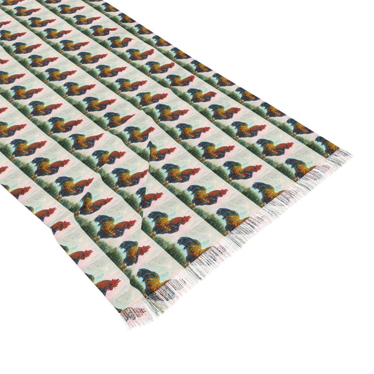 Colorful Scarf — Artistic Lightweight Neck Wrap- Handsome Cock Rooster