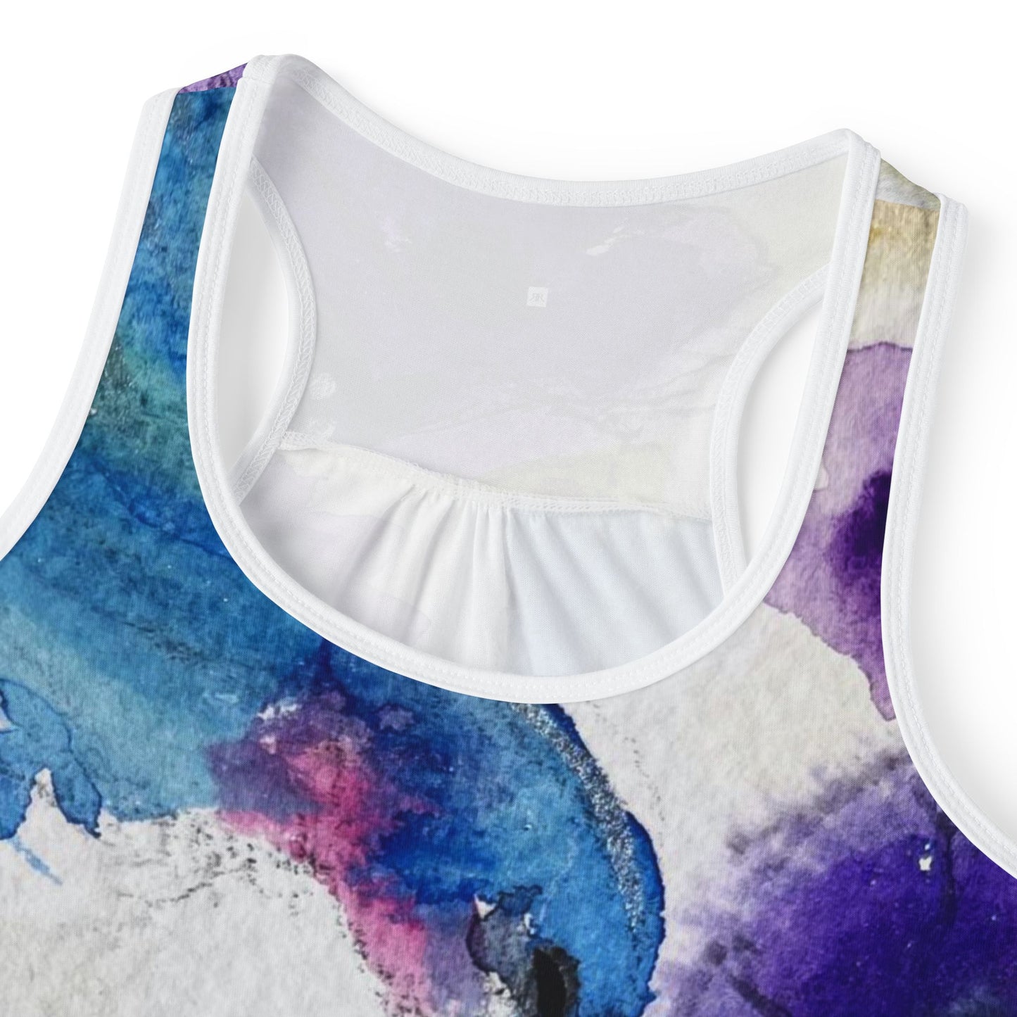 Women's Racerback Tank Top-Hummingbird in Purple Tube Flowers