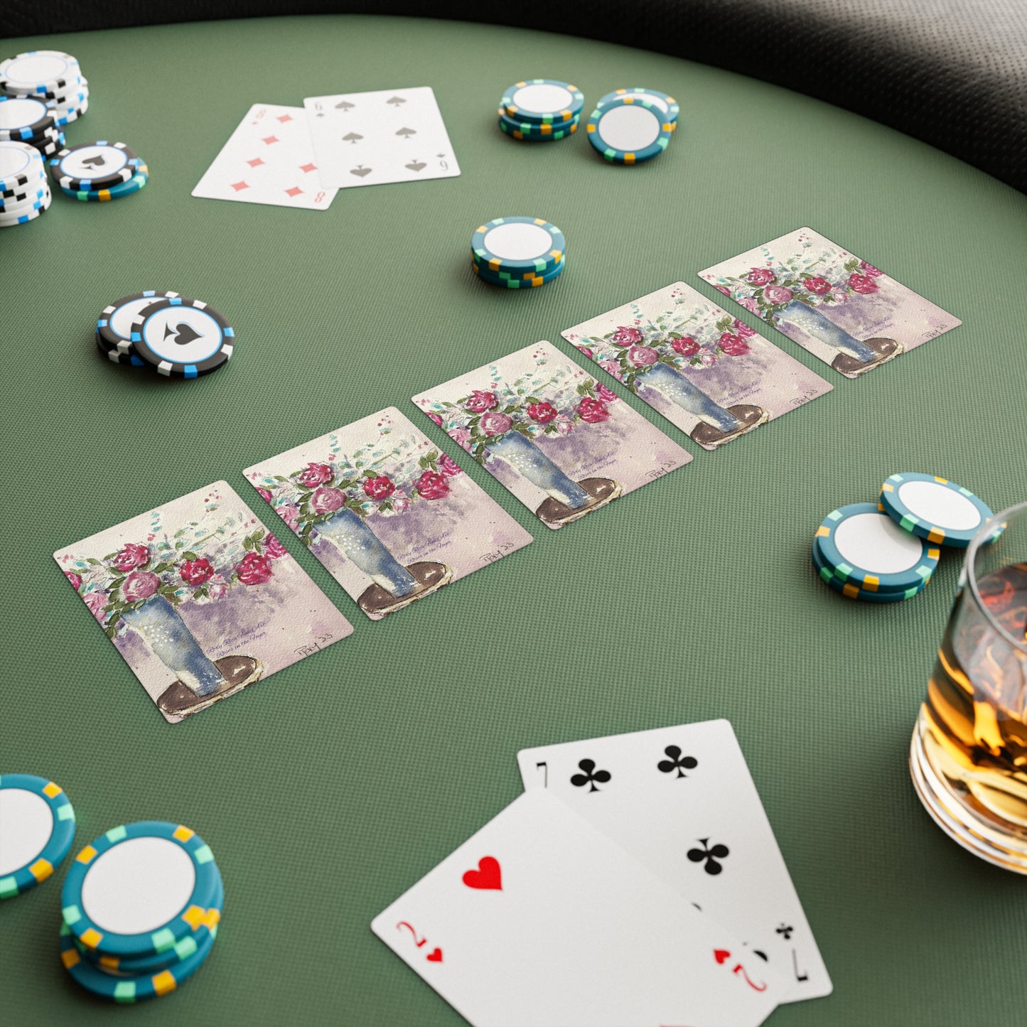 Roses dans le foyer (Stanhill Court, Surrey) Cartes de poker/cartes à jouer