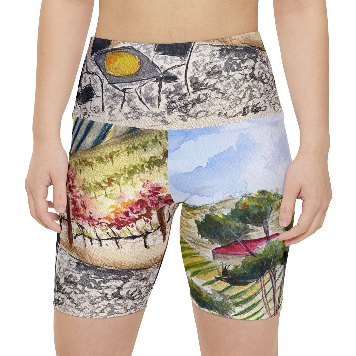 Women's Workout Shorts - Patio View -GBV