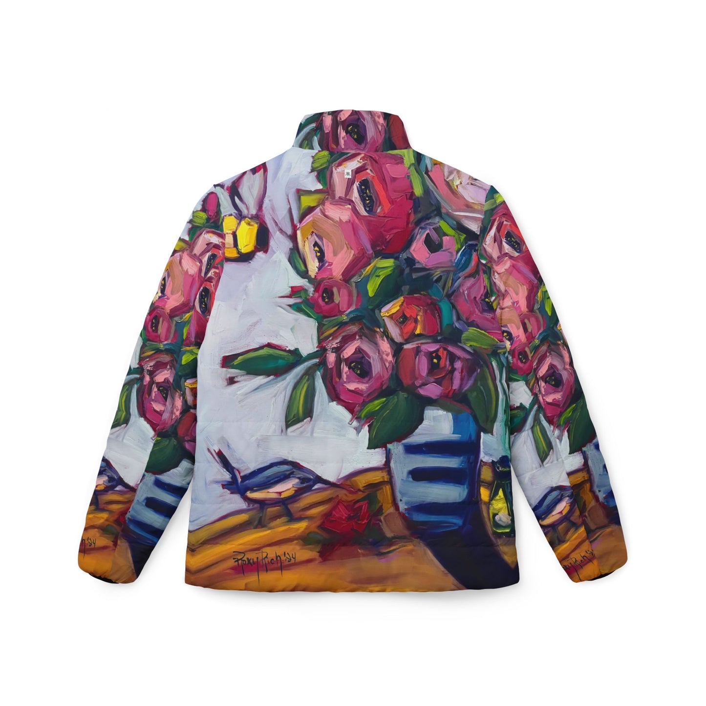 Women's Puffer Jacket - Roxy Rich Fine Art -Bee Blooms
