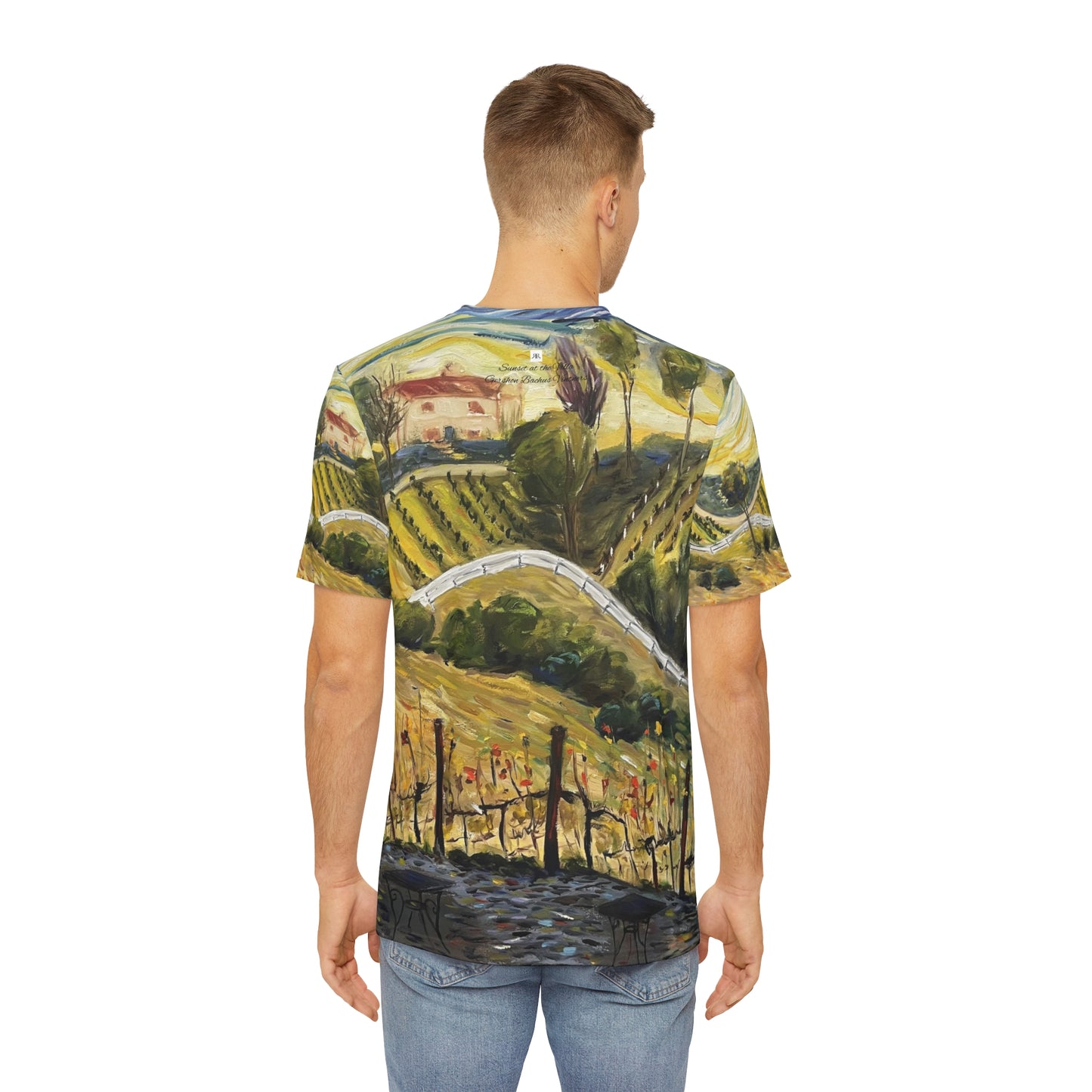 Men's Poly Tee - Sunset at the Villa- Gershon Bachus Vintners