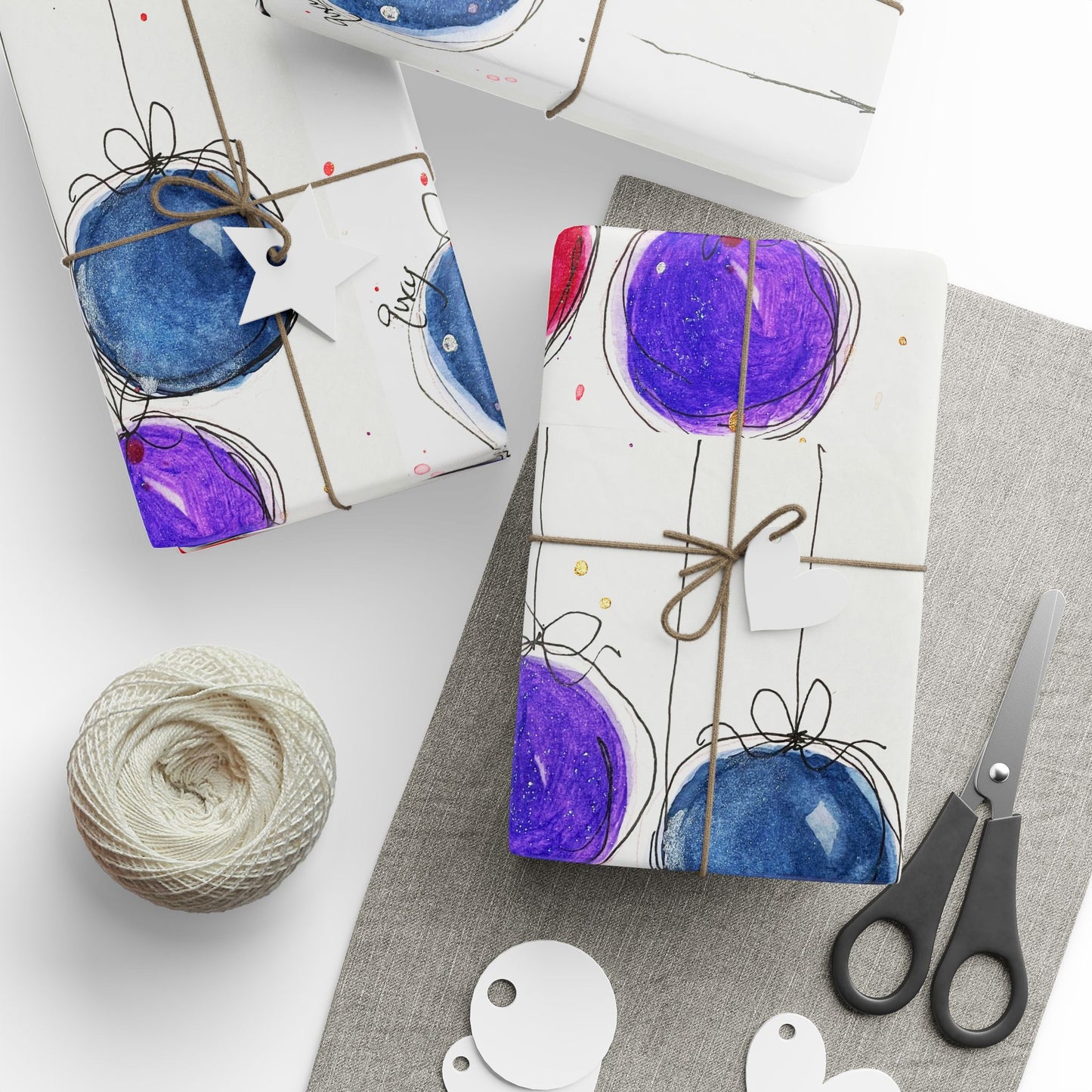 Merry Christmas Baubles (3 Sizes) Wrapping Papers