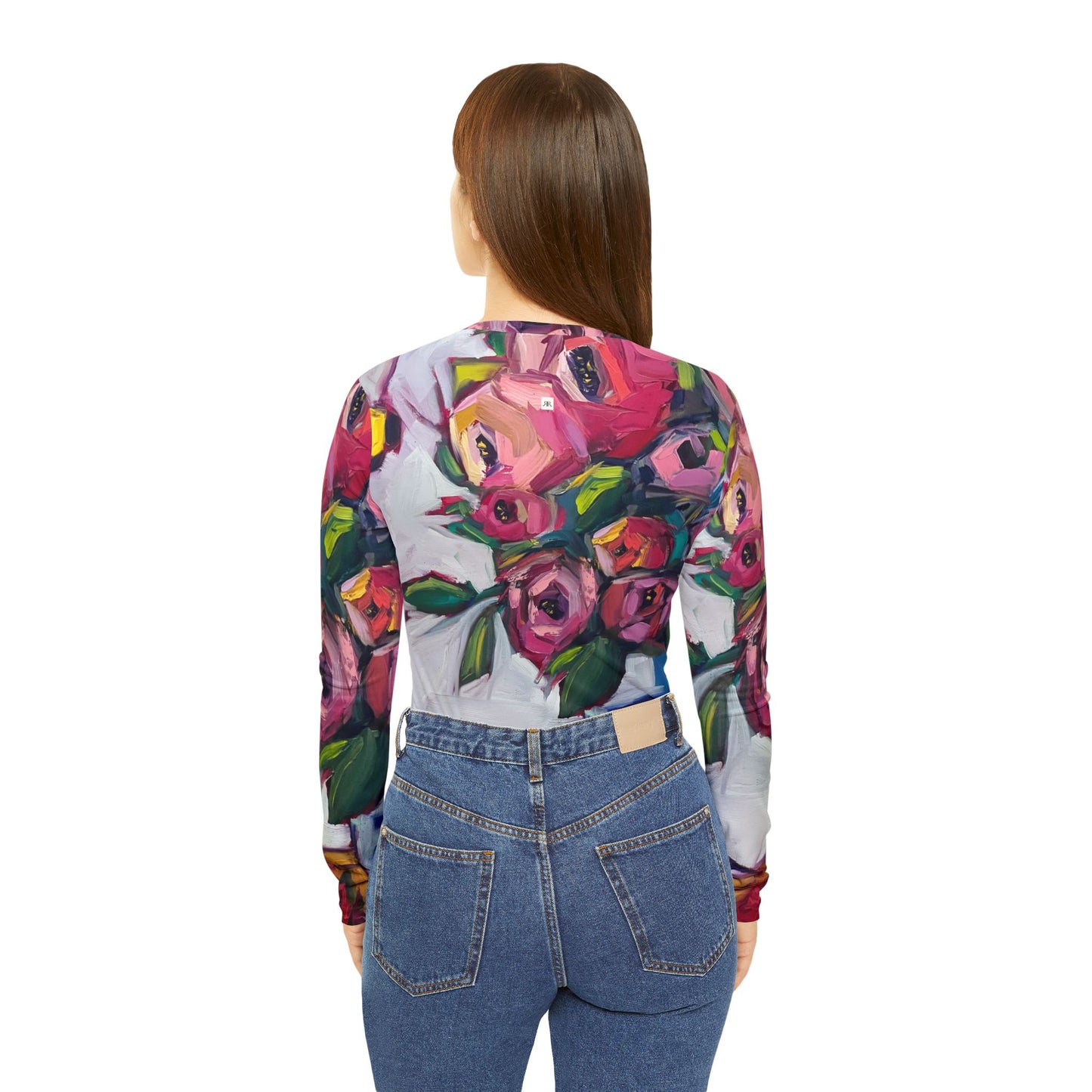 Bee Blooms Bee and Roses- All over Print Women's Long Sleeve V-neck Shirt