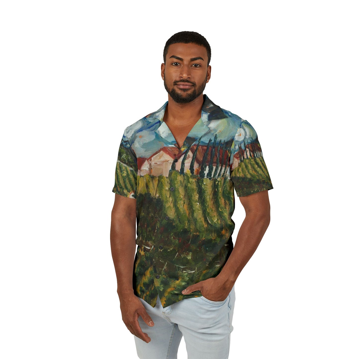 Men's European Fit Hawaiian Camp Shirt -Avensole Winery