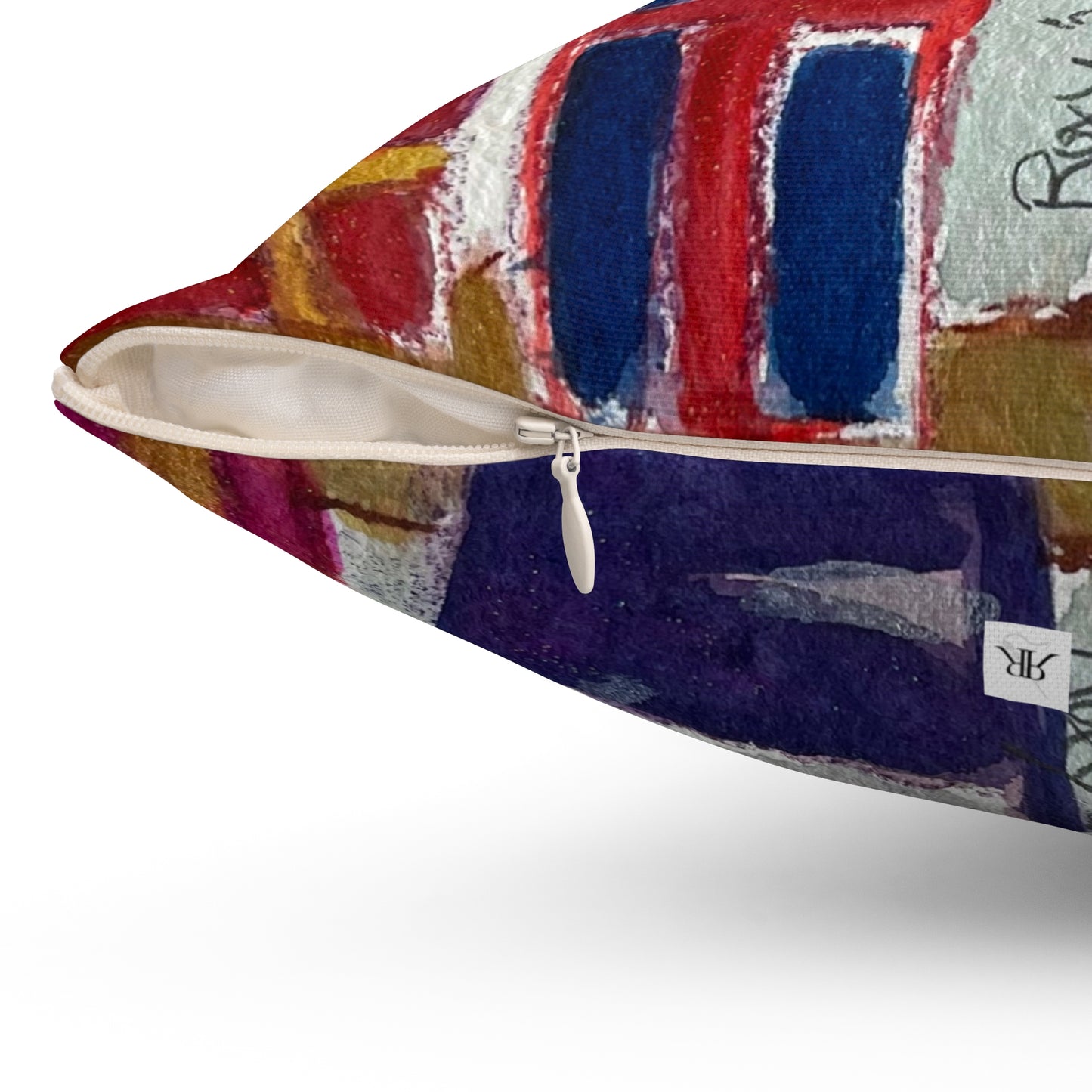 Indoor Spun Polyester Square Pillow-Merry Wine