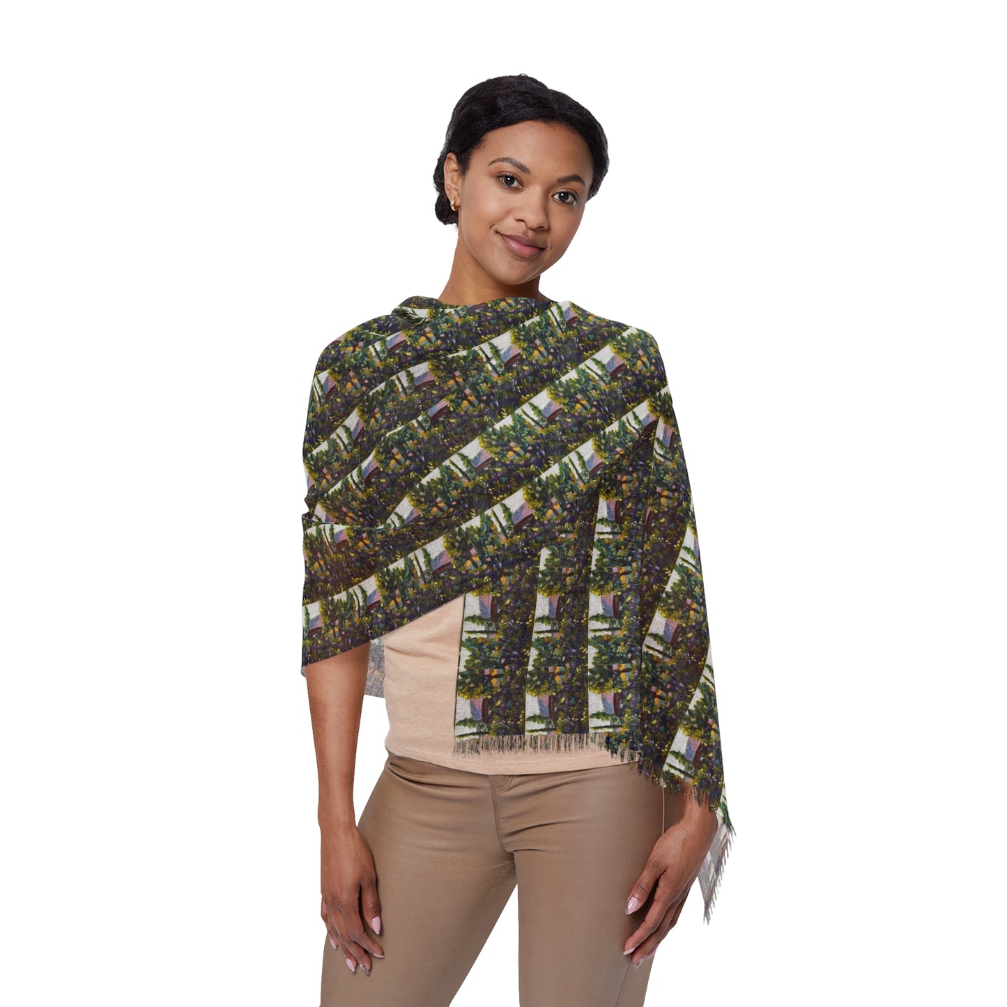 Colorful Scarf — Artistic Lightweight Neck Wrap- Temecula Lavender Co. Farm