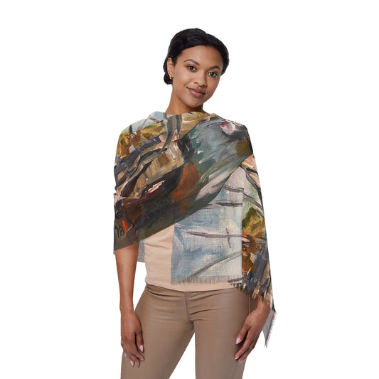 Colorful Scarf — Artistic Lightweight Neck Wrap- Harbor sail