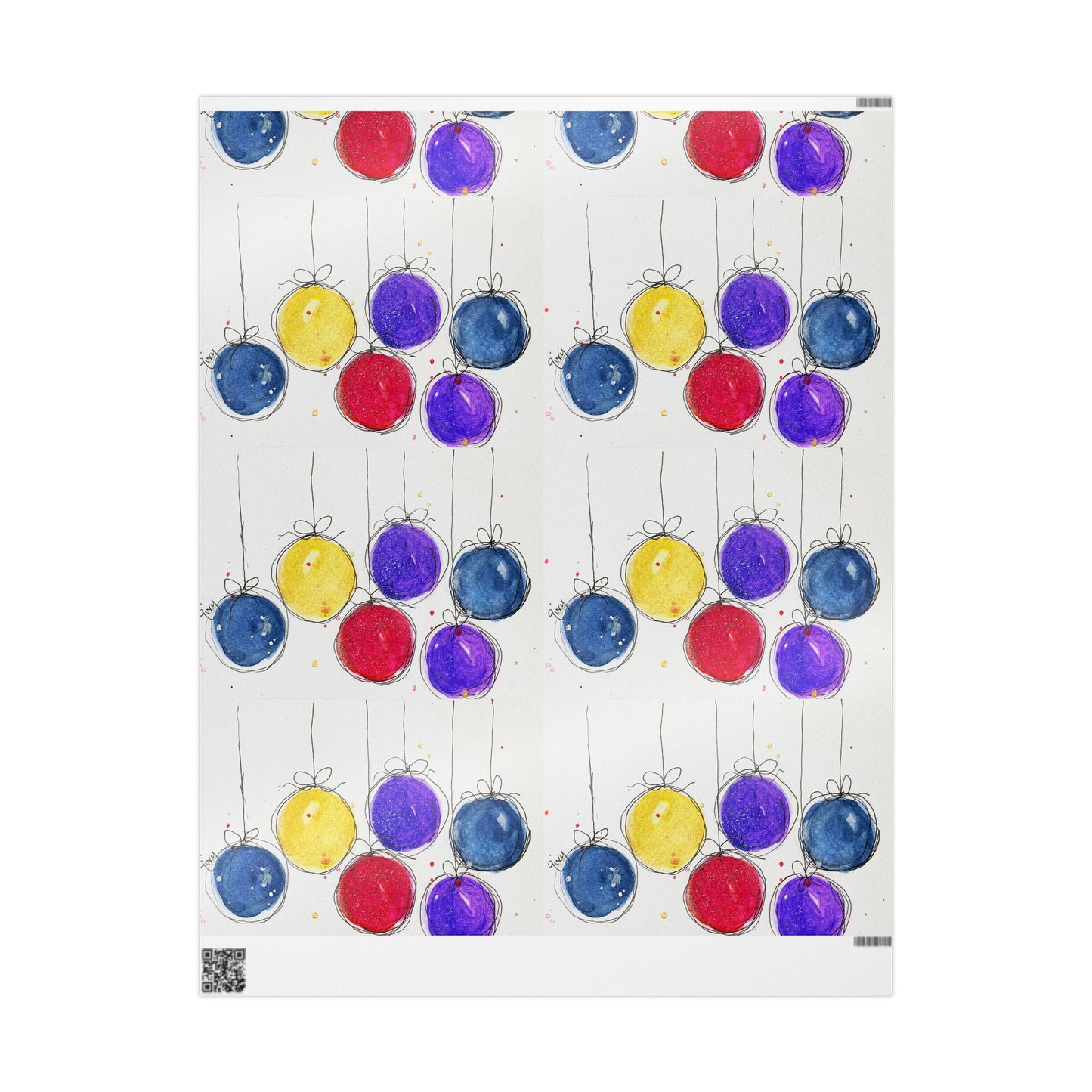 Merry Christmas Baubles (3 Sizes) Wrapping Papers