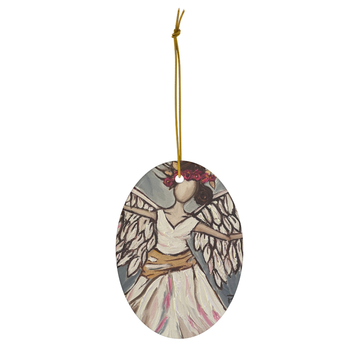 Angel Rising Ceramic Ornament