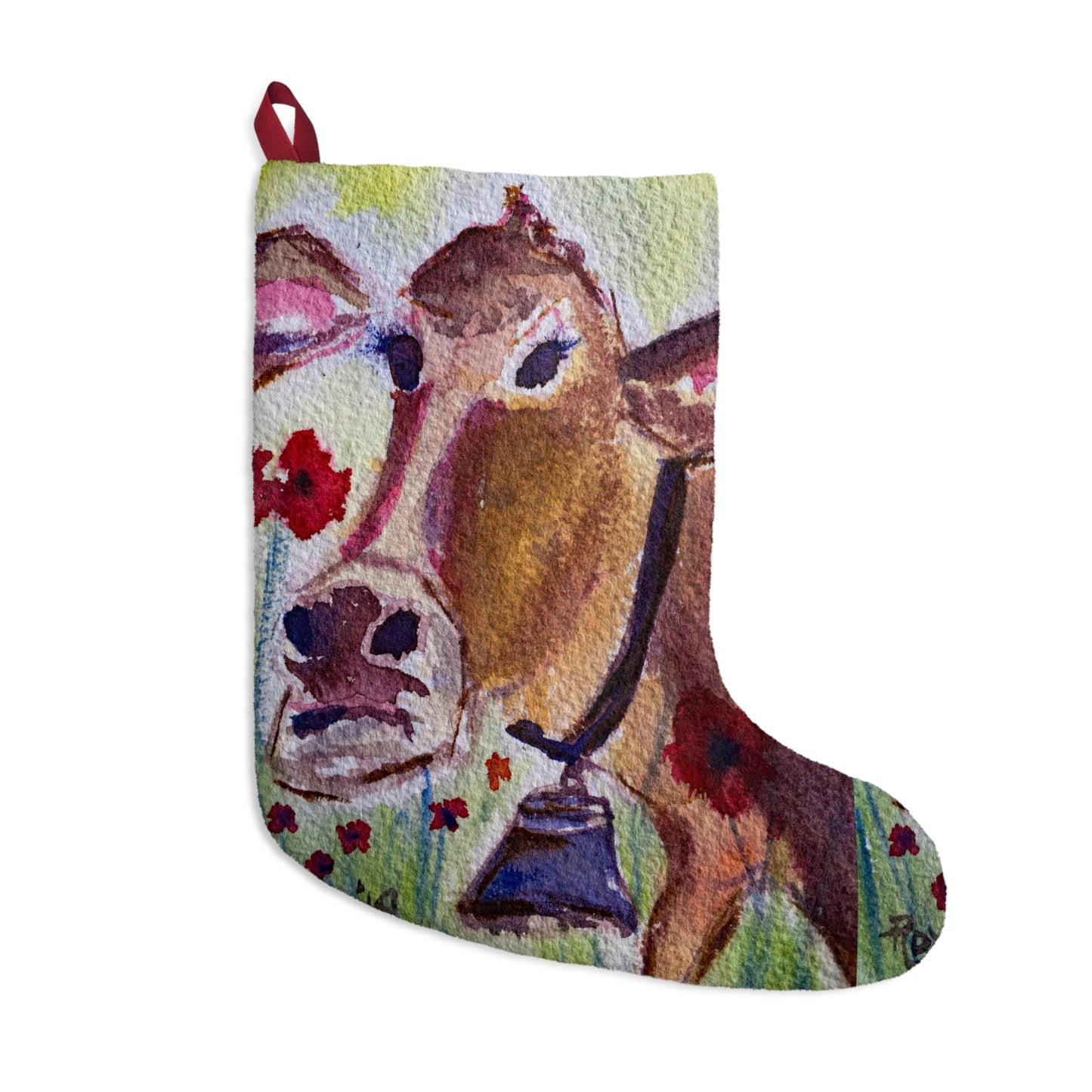 Belle Cow Christmas Stocking