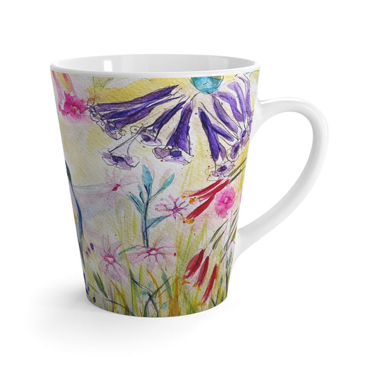 Mug - Hummingbird in a Tube Flower Garden-Made in and Ships from USA