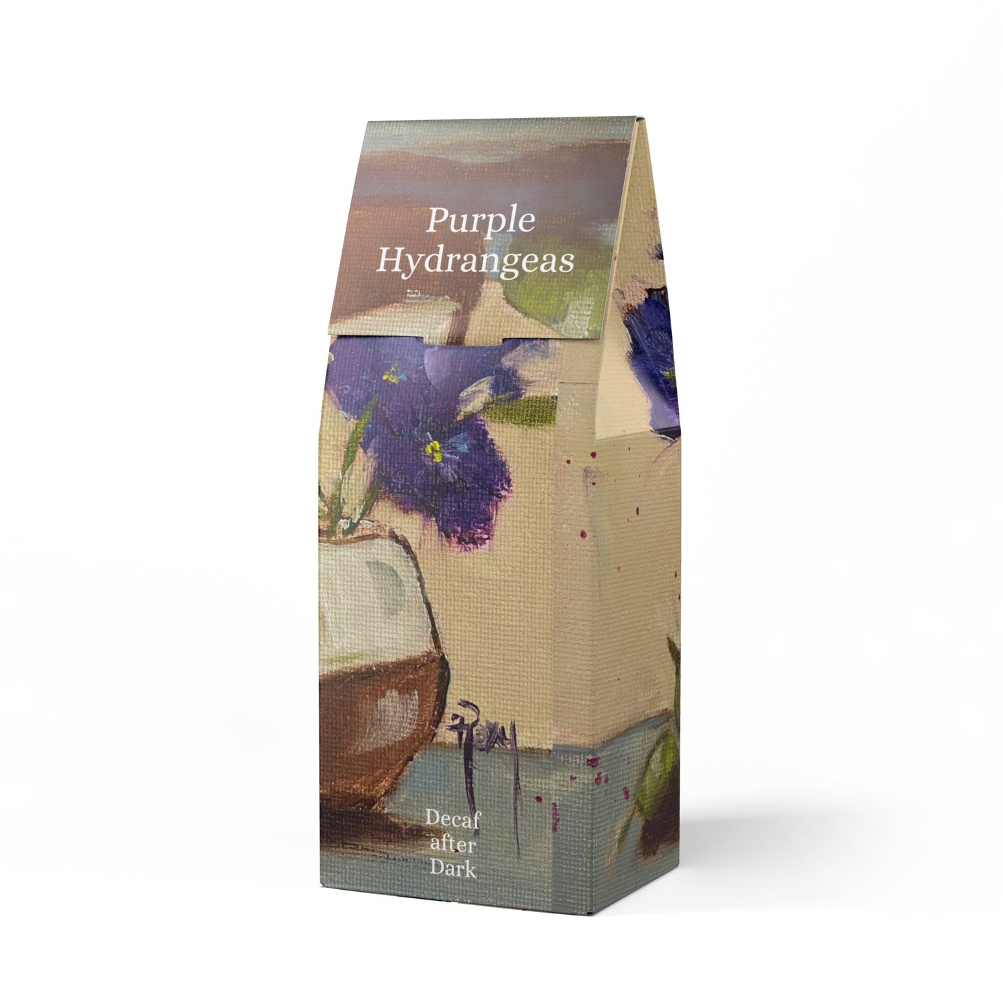 Hortensias violets-décaféiné après un toast au crépuscule-mélange de café décaféiné