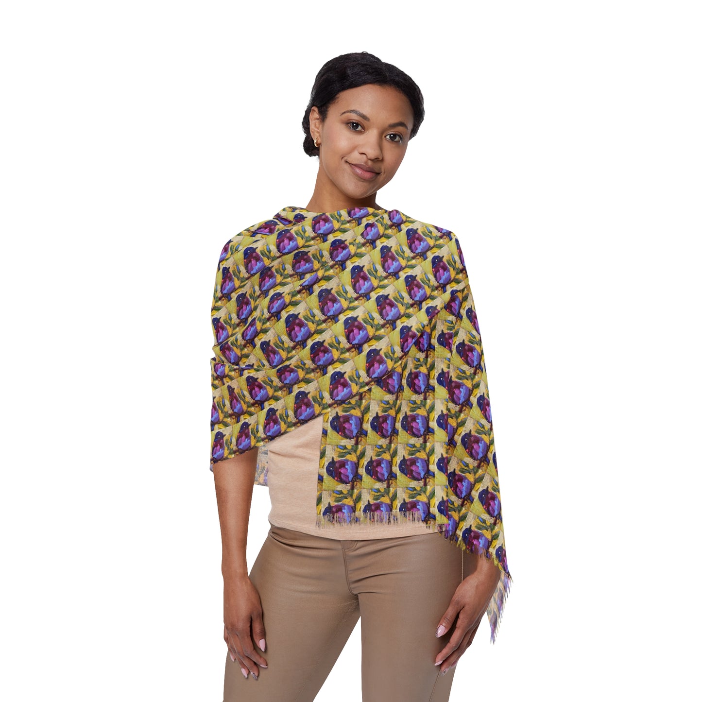 Colorful Scarf — Artistic Lightweight Neck Wrap- Blissful Bluebird