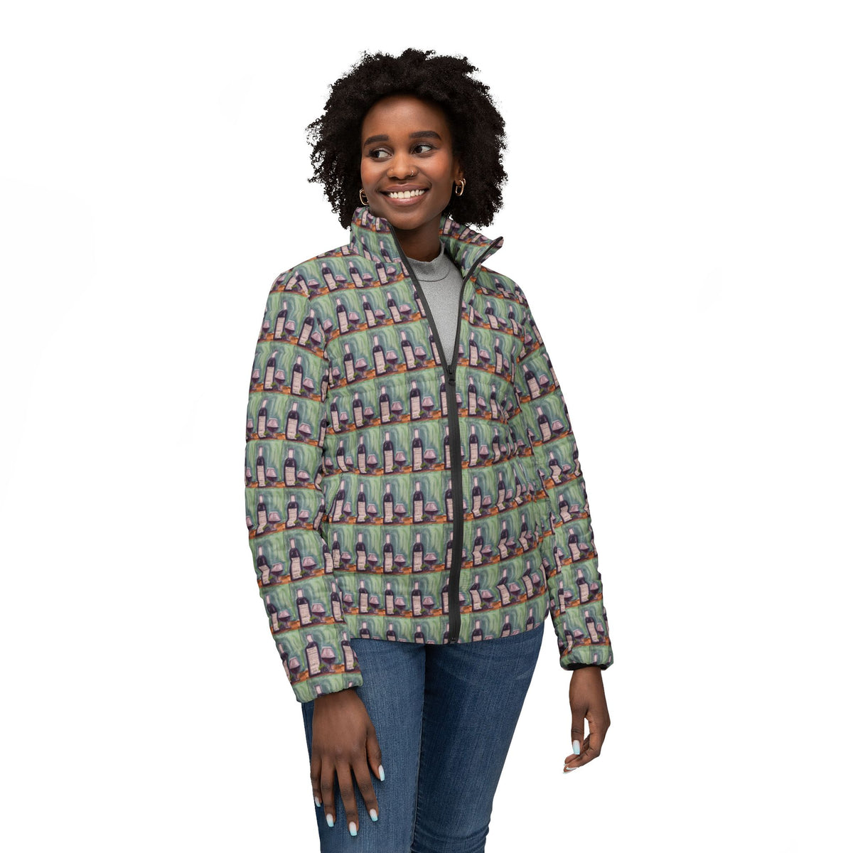Women's Puffer Jacket - Roxy Rich Fine Art -Erato GBV Wine