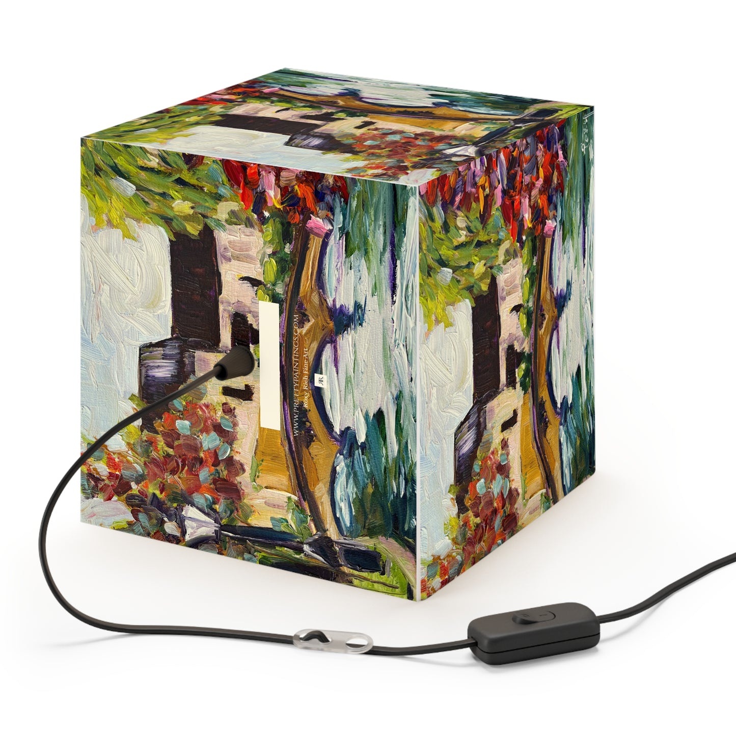 Autumn in Bourton on the Water Cotswolds Cube Lamp