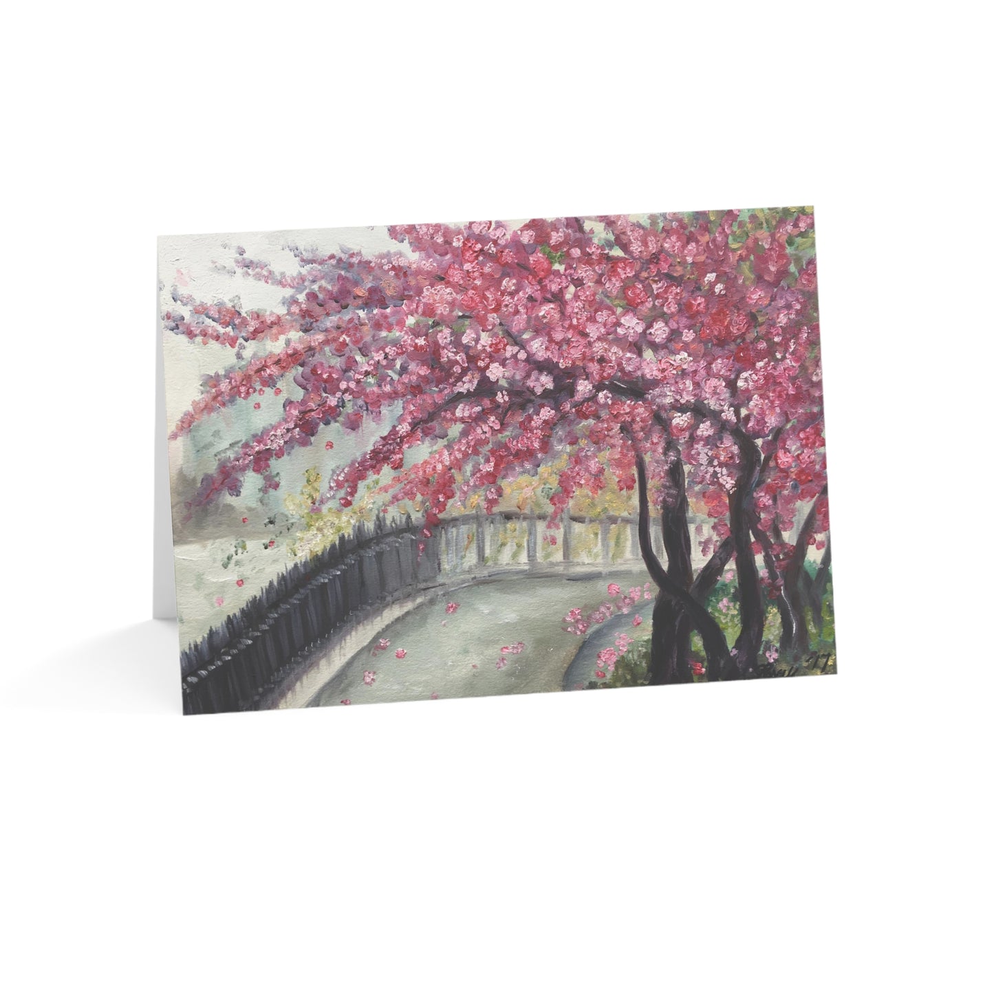 April in Paris Cherry Blossoms Greeting Cards