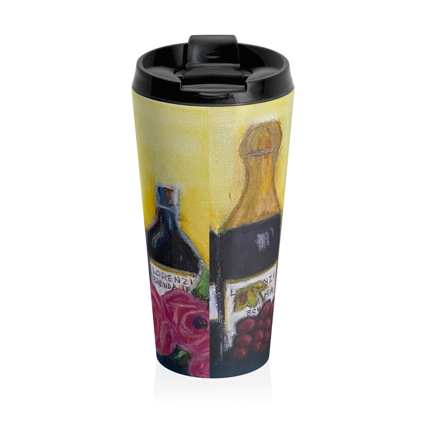 Taza de viaje de acero inoxidable Vino y Rosas de Lorenzi Estate 