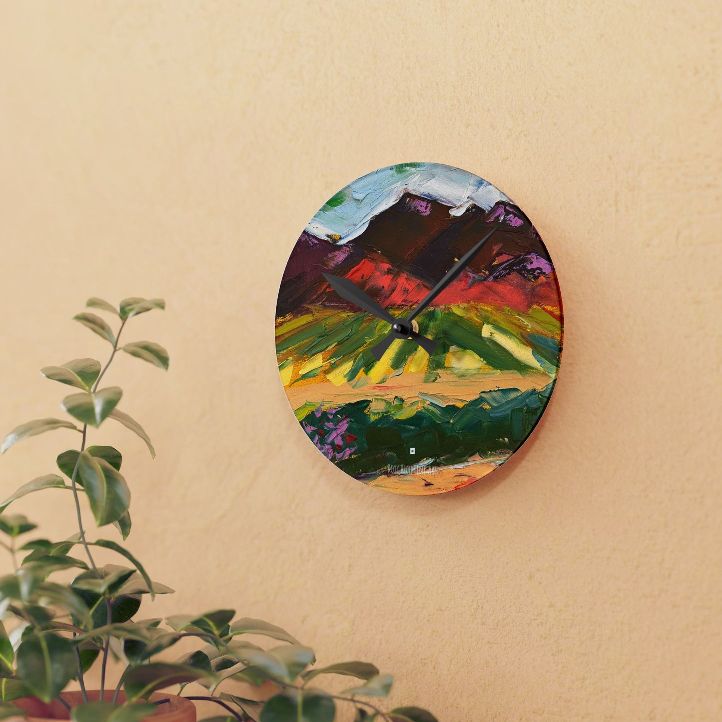 Mountain View at Chapin Acrylic Wall Clock