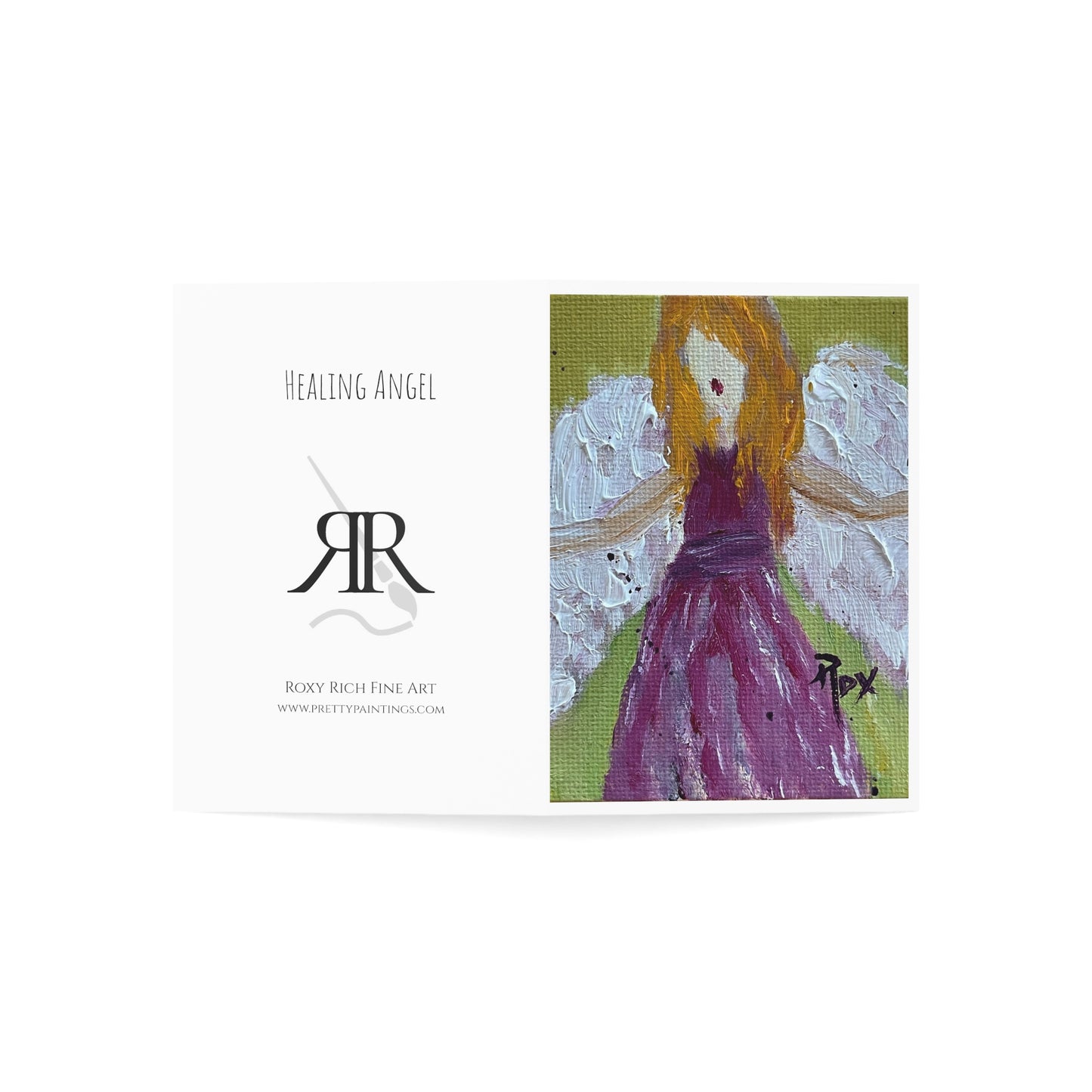 Healing Angel Folded Greeting Cards Blank inside