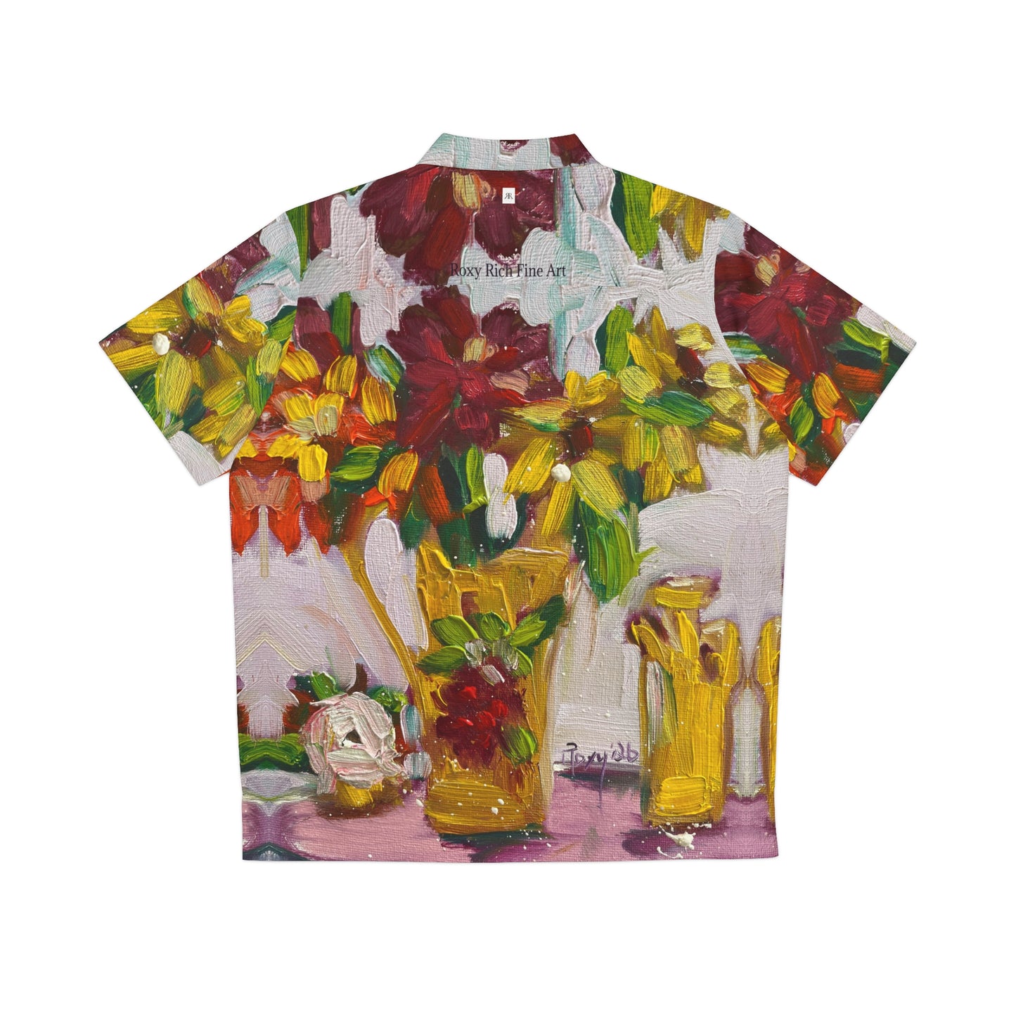 Men's Hawaiian Shirt- Bright-Flowers on my Patio