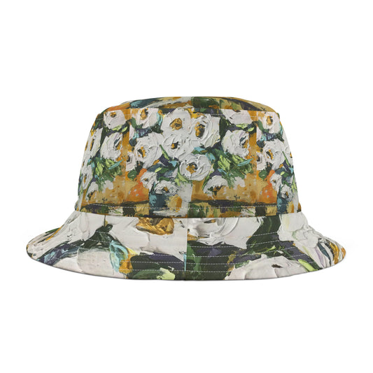 Chapeau seau doré Shabby Roses