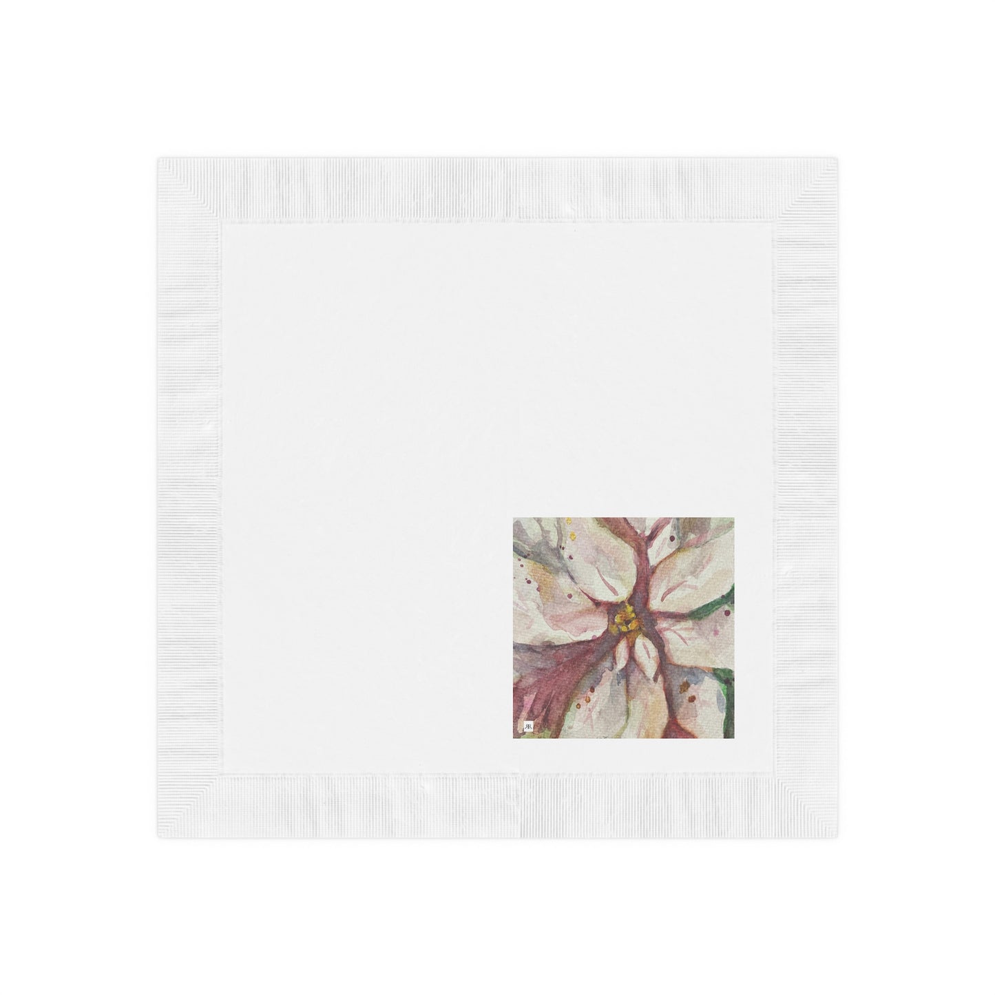 Elegant White Poinsettias-White Coined Napkins