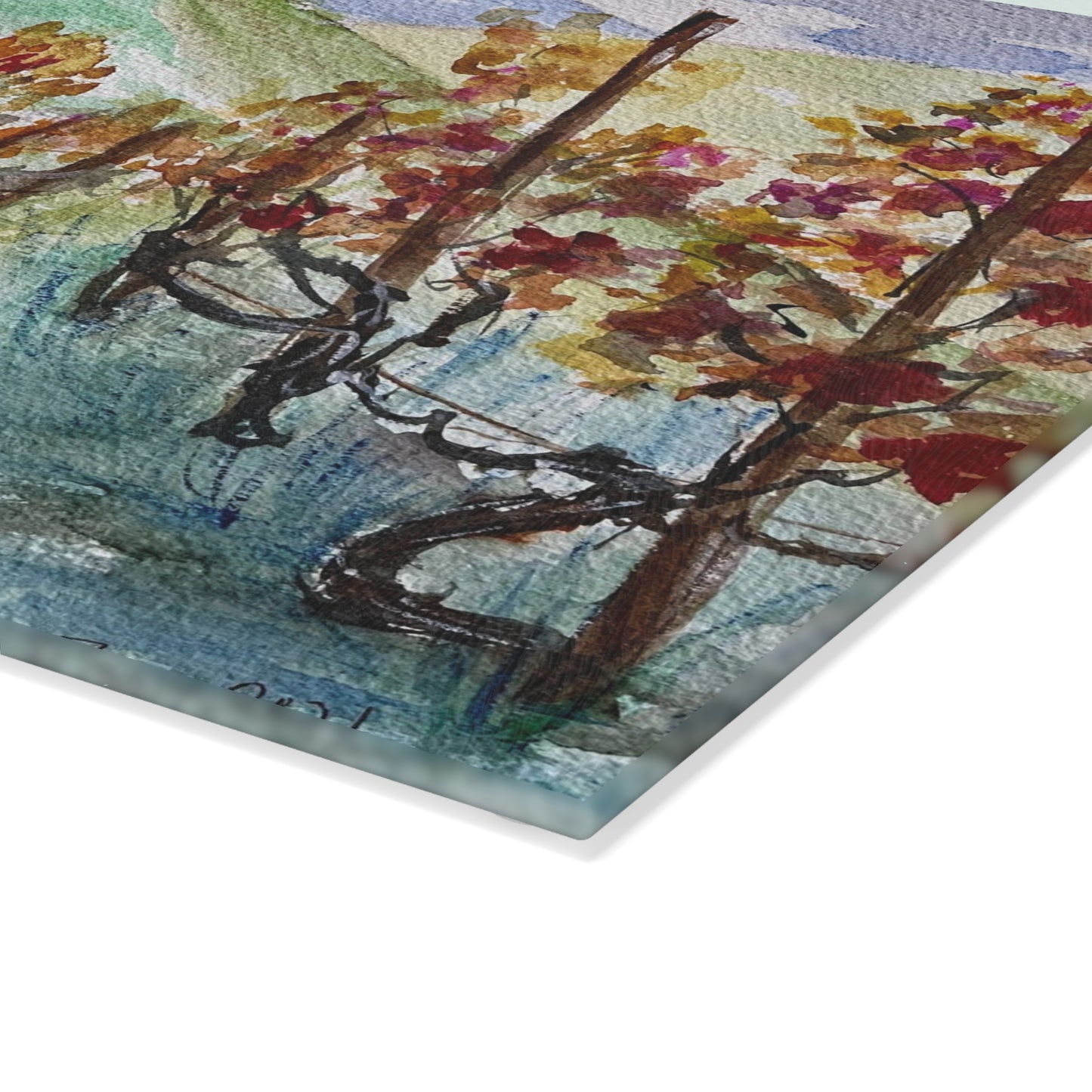 Glass Cutting Board -Somerset Vines