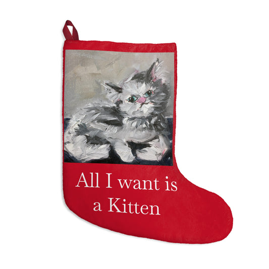 Babe Persian Kitty "All I want is a Kitten" Christmas Stocking