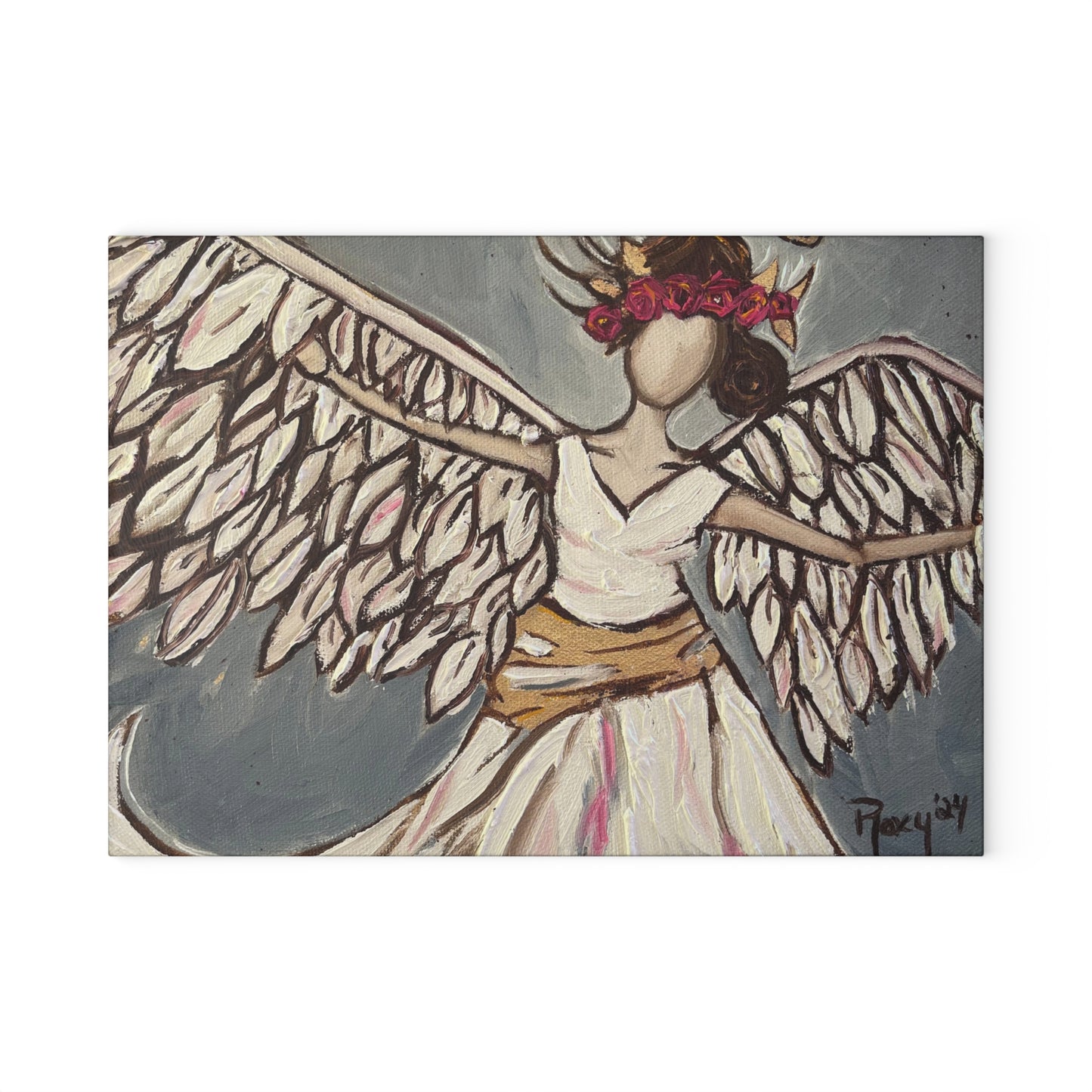 Angel Rising Glass Cutting Board