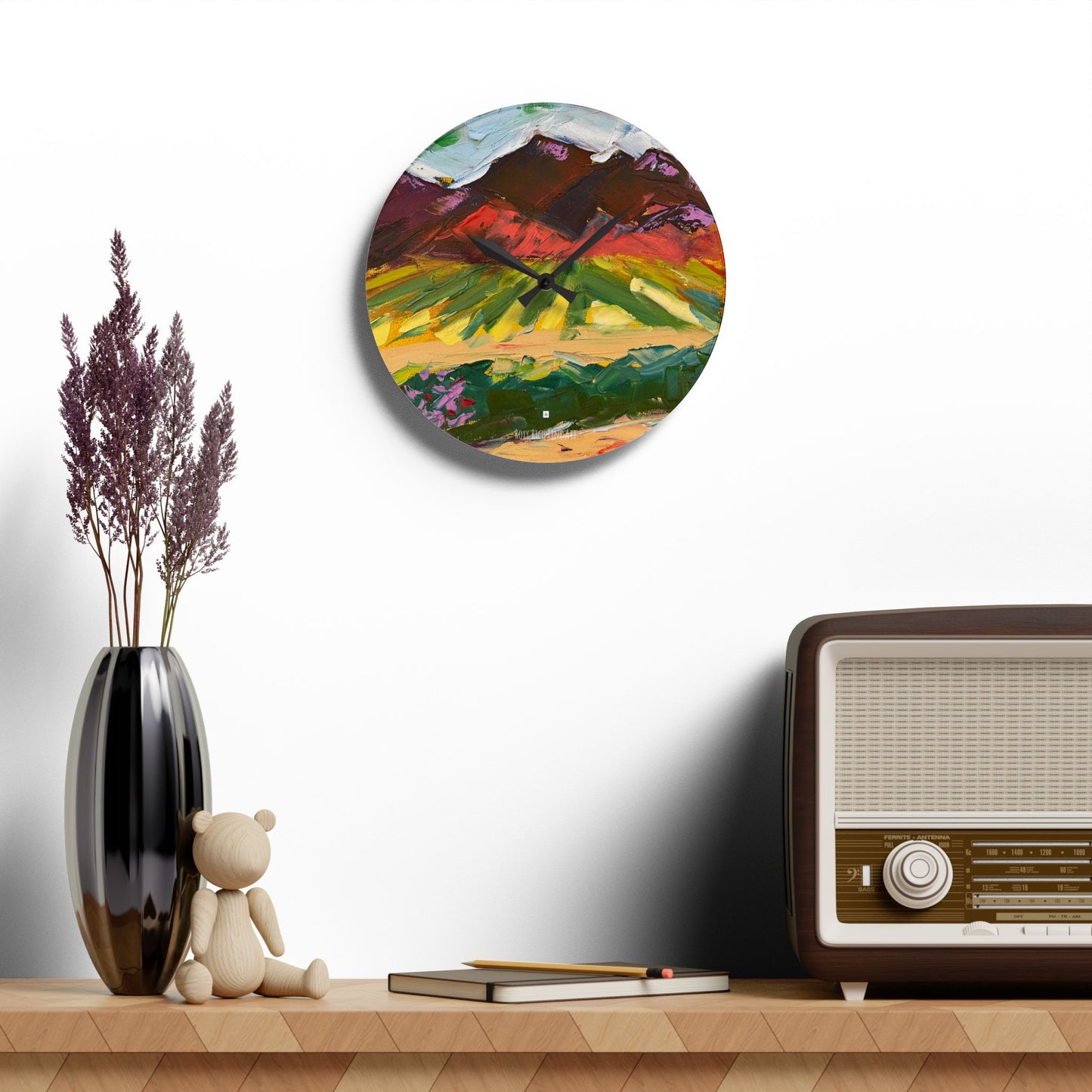 Mountain View at Chapin Acrylic Wall Clock