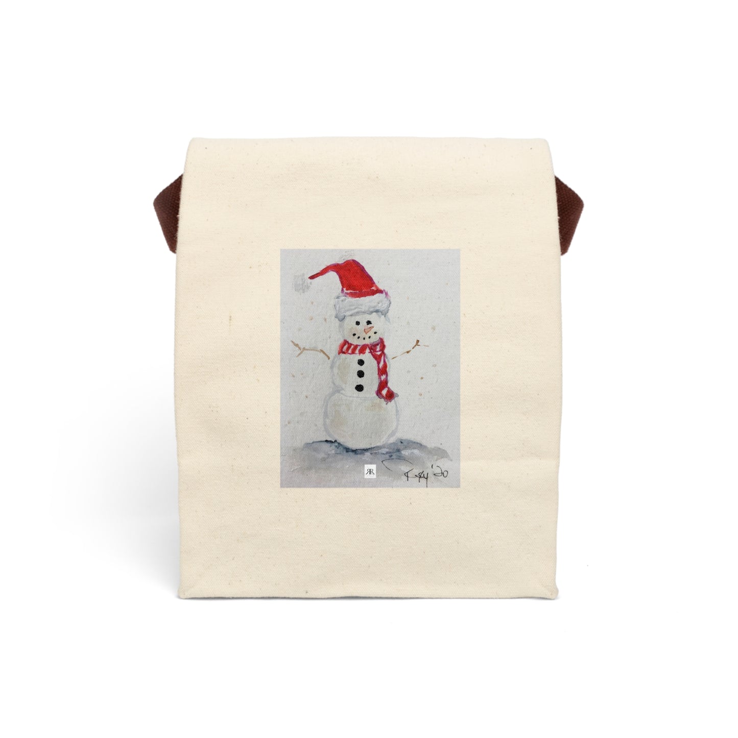 Snowman Canvas Lunch Bag With Strap